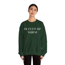 Load image into Gallery viewer, "PRAYED UP NURSE" Crewneck (White writing)