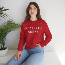 Load image into Gallery viewer, "PRAYED UP NURSE" Crewneck (White writing)