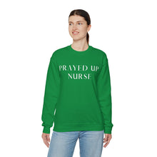 Load image into Gallery viewer, "PRAYED UP NURSE" Crewneck (White writing)