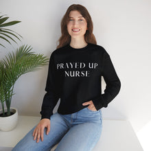 Load image into Gallery viewer, "PRAYED UP NURSE" Crewneck (White writing)