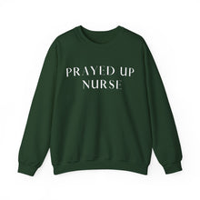 Load image into Gallery viewer, "PRAYED UP NURSE" Crewneck (White writing)