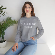 Load image into Gallery viewer, "PRAYED UP NURSE" Crewneck (White writing)
