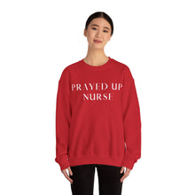 Load image into Gallery viewer, "PRAYED UP NURSE" Crewneck (White writing)