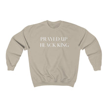 Load image into Gallery viewer, "PRAYED UP BLACK KING" Crewneck (White writing)