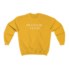 Load image into Gallery viewer, "PRAYED UP VEGAN" Crewneck (White writing)