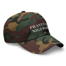 Load image into Gallery viewer, PRAYED UP NIGERIAN - Dad hat (White writing)
