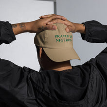 Load image into Gallery viewer, PRAYED UP NIGERIAN - Dad hat (Green Writing)
