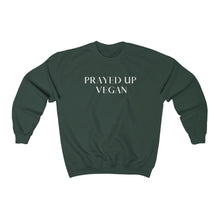 Load image into Gallery viewer, &quot;PRAYED UP VEGAN&quot; Crewneck  (White writing)
