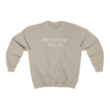 Load image into Gallery viewer, &quot;PRAYED UP VEGAN&quot; Crewneck  (White writing)
