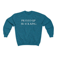 Load image into Gallery viewer, &quot;PRAYED UP BLACK KING&quot; Crewneck  (White writing)
