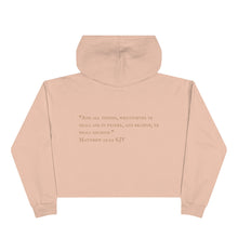 Load image into Gallery viewer, &quot;PRAY, BELIEVE, MANIFEST&quot; Crop Hoodie
